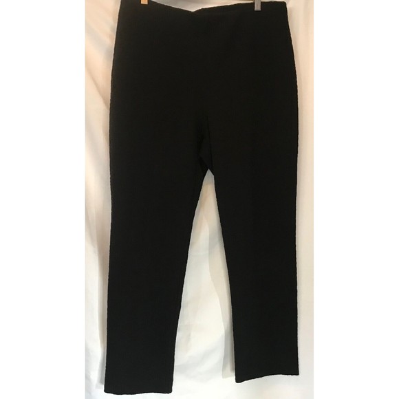 Chico's Black Textured Elastic Waist Crop Pants Chico size 2.5 US 14R - Picture 1 of 8